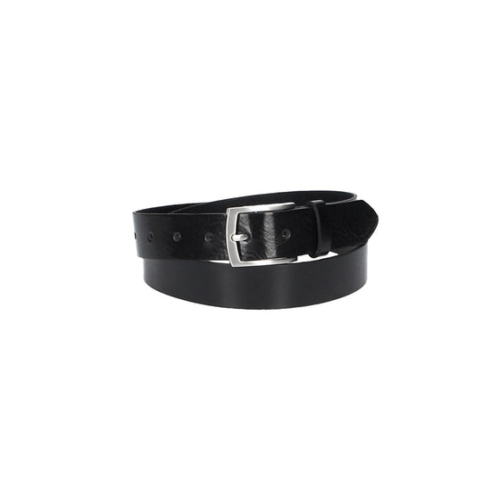 Ledergürtel Schwarz 30mm mit Dornschließe in Silber - leder-accessoires.com