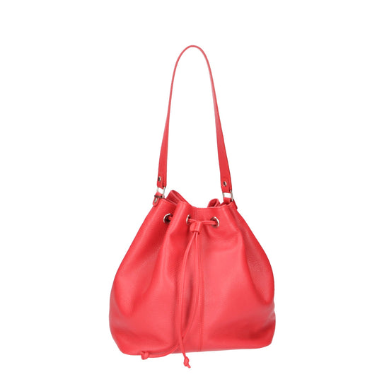 Beuteltasche 26x15x25cm in Rot aus Leder - leder-accessoires.com