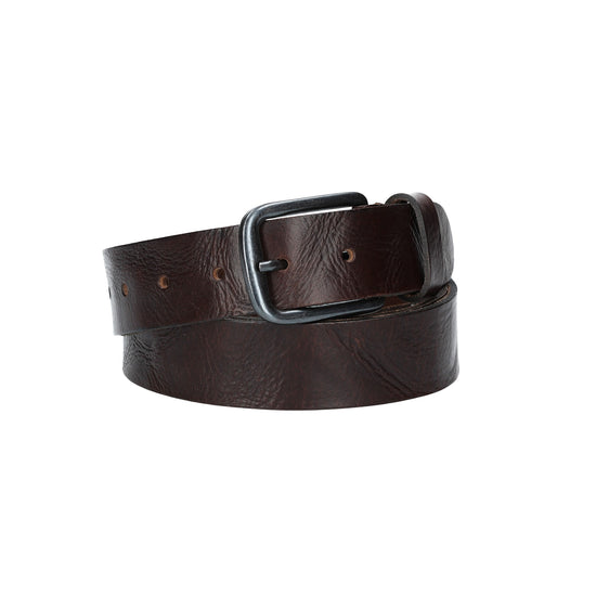 Herren-|Anzugsgürtel 35mm in Braun mit schwarzer Schließe aus Leder - leder-accessoires.com