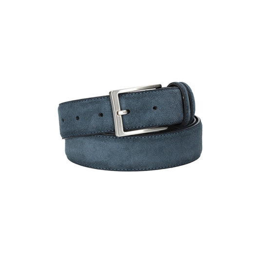 Herren-|Anzugsgürtel 35mm Nappa abgenäht in Blau|Marine aus Leder - leder-accessoires.com