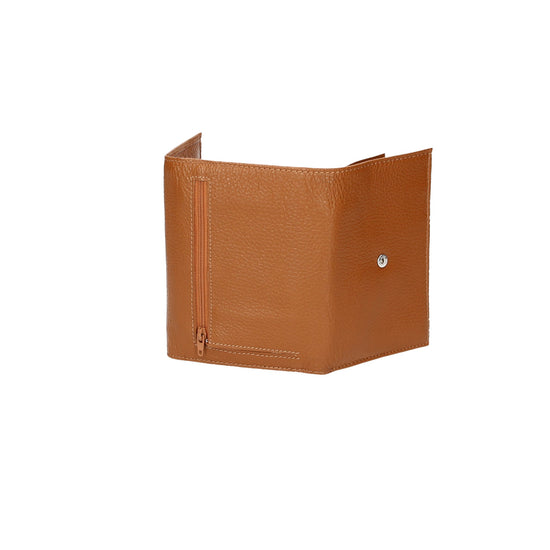 Lederbörse Maxima 15x1x18cm in Cognac mit Überschlag - leder-accessoires.com