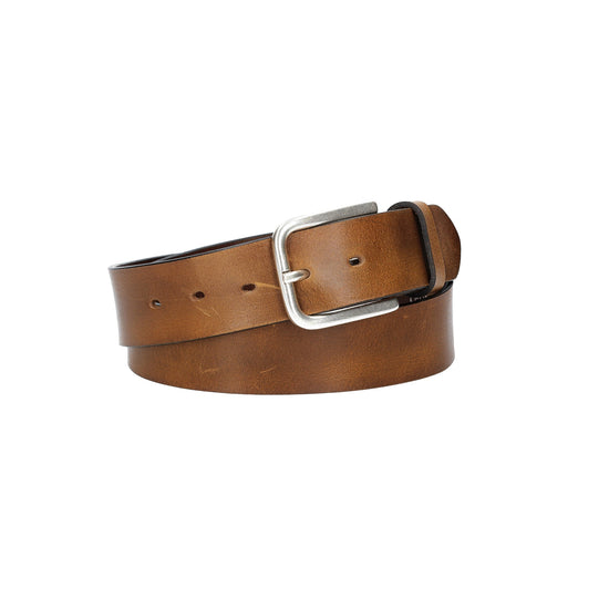 Ledergürtel Gelb|Ocker 40mm mit Dornschließe in Silber - leder-accessoires.com