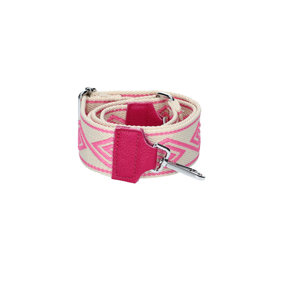 Taschenriemen|Wechselriemen in Rosa|Raute mit Karabiner Silber - leder-accessoires.com