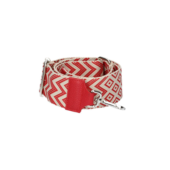 Taschenriemen|Wechselriemen Rot|Muster mit Karabiner Silber - leder-accessoires.com