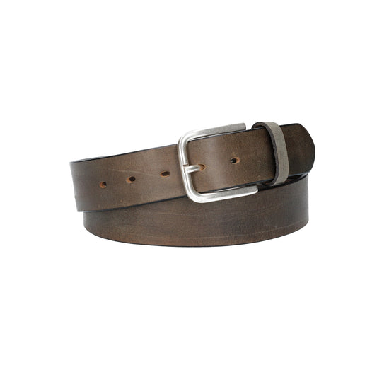 Ledergürtel Grau 40mm mit Dornschließe in Silber - leder-accessoires.com