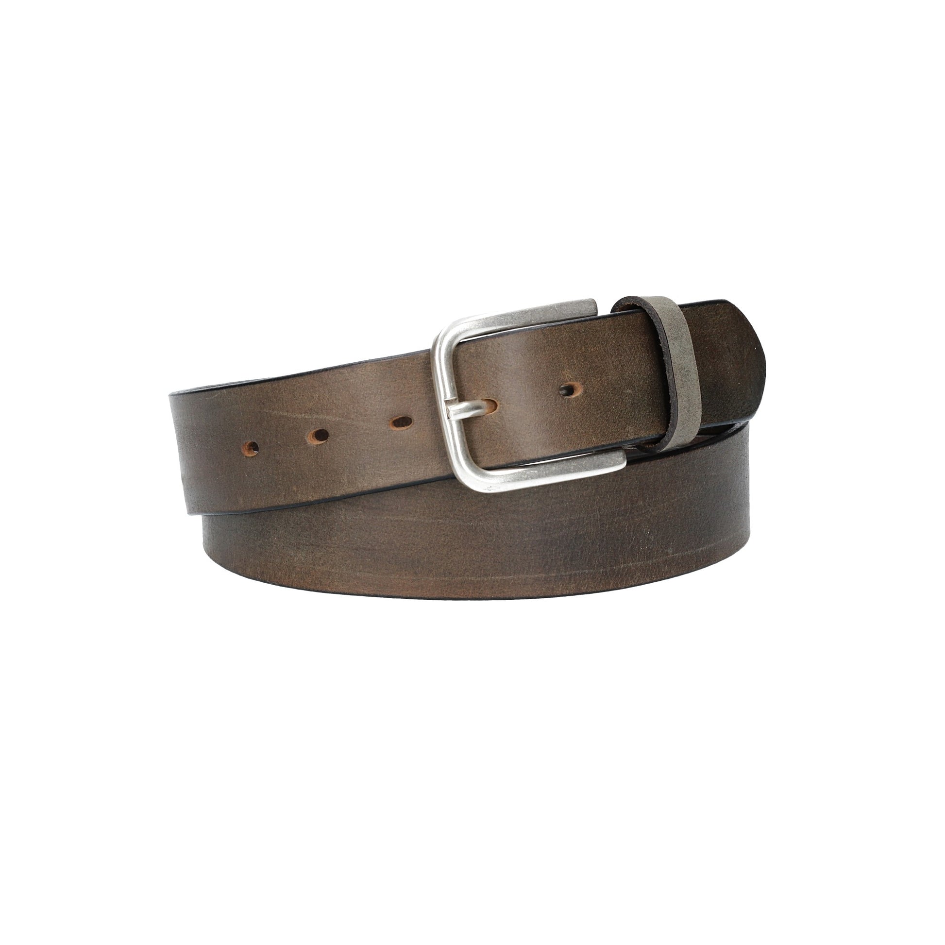 Ledergürtel Grau 40mm mit Dornschließe in Silber - leder-accessoires.com