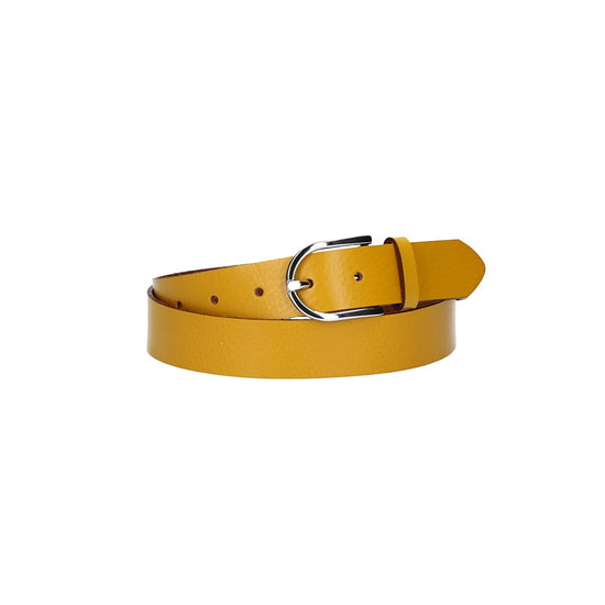 Ledergürtel 30mm in Gelb|Senfgelb mit Dornschließe in Silber - leder-accessoires.com
