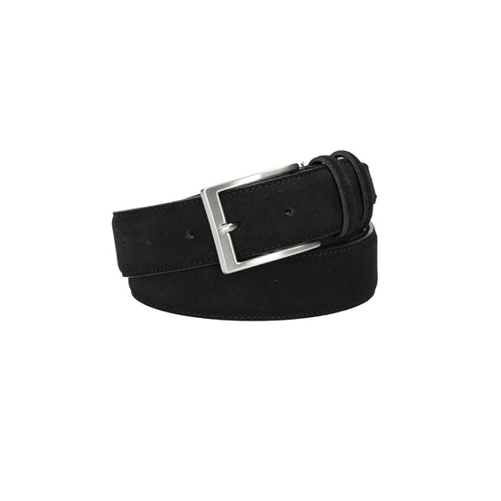 Herren-|Anzugsgürtel 35mm Nappa abgenäht in Schwarz aus Leder - leder-accessoires.com