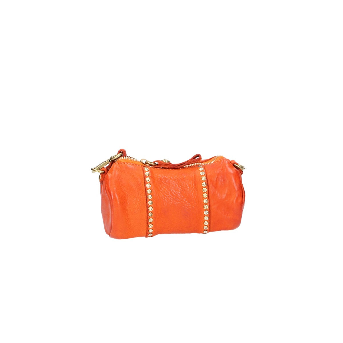 Umhängetasche Mini "Kura“ aus Leder in Orange mit Nieten