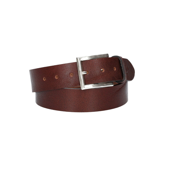 Ledergürtel|Albbüffel in Braun 40mm mit Dornschließe in Silber - leder-accessoires.com