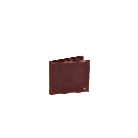 Kartenetui quer Golden Head 11x9,5cm in Braun aus Leder - leder-accessoires.com