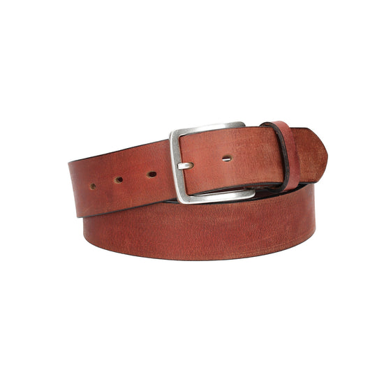Ledergürtel Rot 40mm mit Dornschließe in Silber - leder-accessoires.com