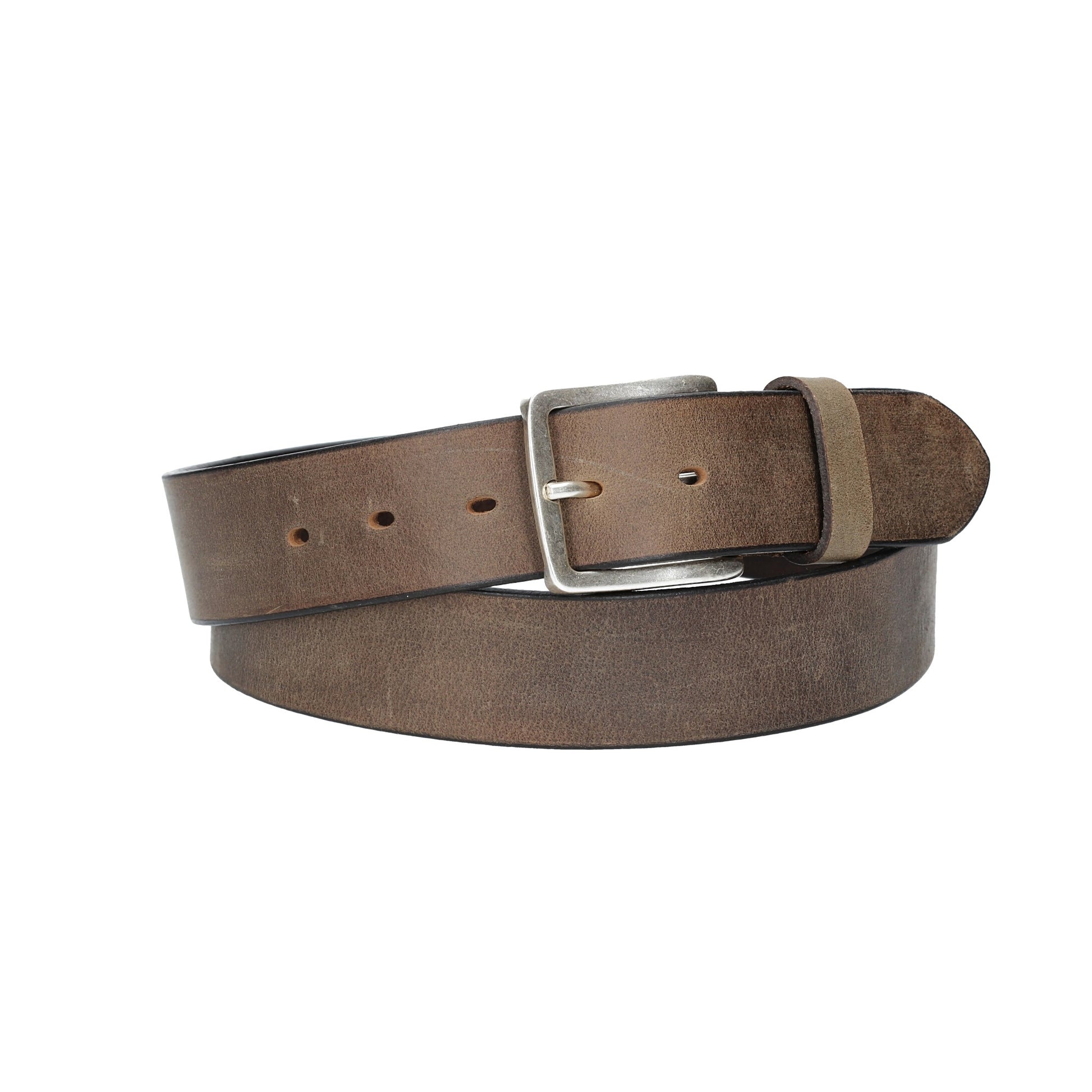Ledergürtel Grau 40mm mit Dornschließe in Silber - leder-accessoires.com