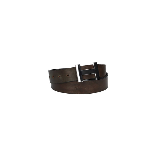 Ledergürtel Grau 40mm mit H-Schließe in Silber - leder-accessoires.com