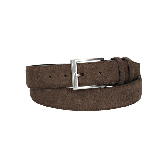 Herren-|Anzugsgürtel 35mm Nappa abgenäht in Braun aus Leder - leder-accessoires.com