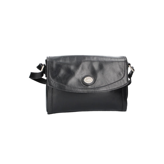 Umhängetasche The Bridge 26x6x18cm in Schwarz mit Überschlag - leder-accessoires.com