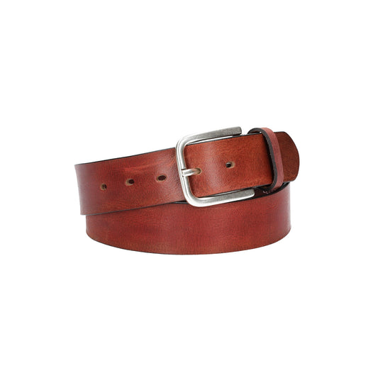 Ledergürtel Rot 40mm mit Dornschließe in Silber - leder-accessoires.com