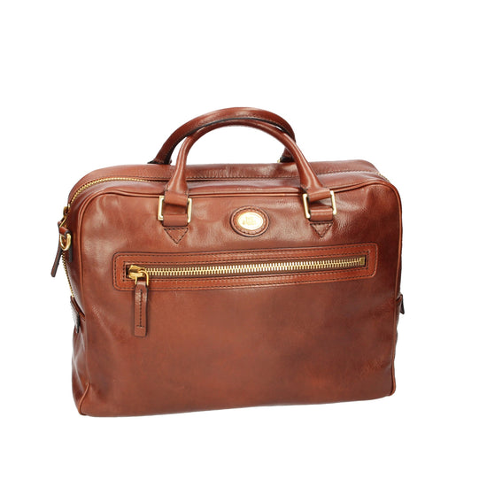 Business-| Aktentasche 36 x 11 x 25m The Bridge in Braun mit Reißverschluss - leder-accessoires.com