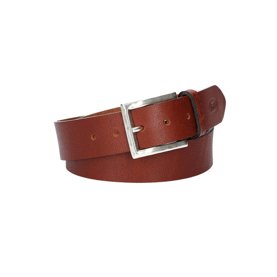 Ledergürtel|Albbüffel in Cognac 40mm mit Dornschließe in Silber - leder-accessoires.com