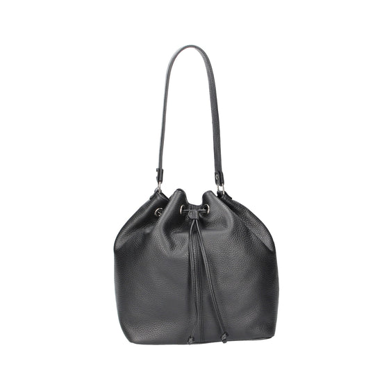 Beuteltasche 26x15x25cm in Schwarz aus Leder - leder-accessoires.com