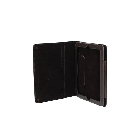 Tablethülle 19 x 24 cm Braun aus Leder mit Krokoprägung - leder-accessoires.com