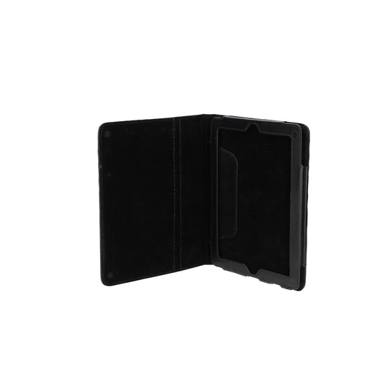 Tablethülle 19 x 24 cm Schwarz aus Leder mit Krokoprägung - leder-accessoires.com