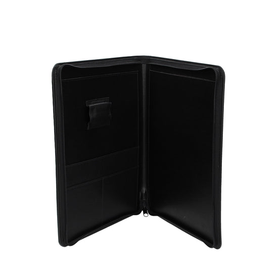 Schreibmappe Spezia 24,5x2,5x32,5cm in Schwarz mit Reißverschluss - leder-accessoires.com