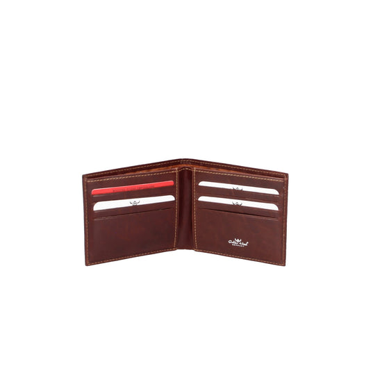 Kartenetui quer Golden Head 11x9,5cm in Braun aus Leder - leder-accessoires.com