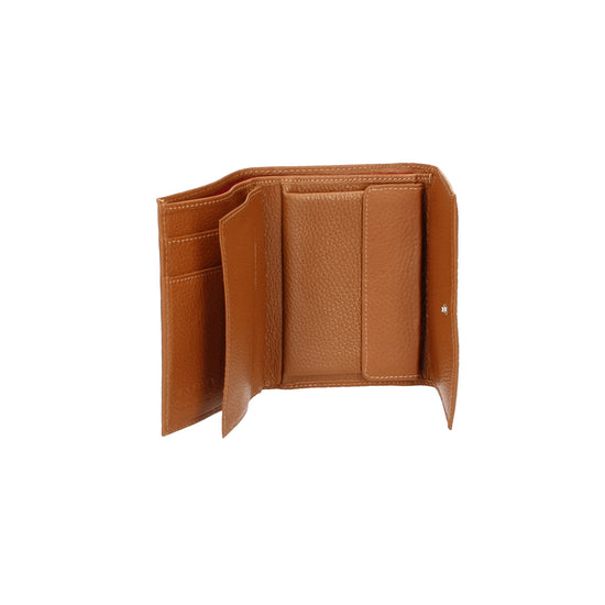 Lederbörse Maxima 15x1x18cm in Cognac mit Überschlag - leder-accessoires.com