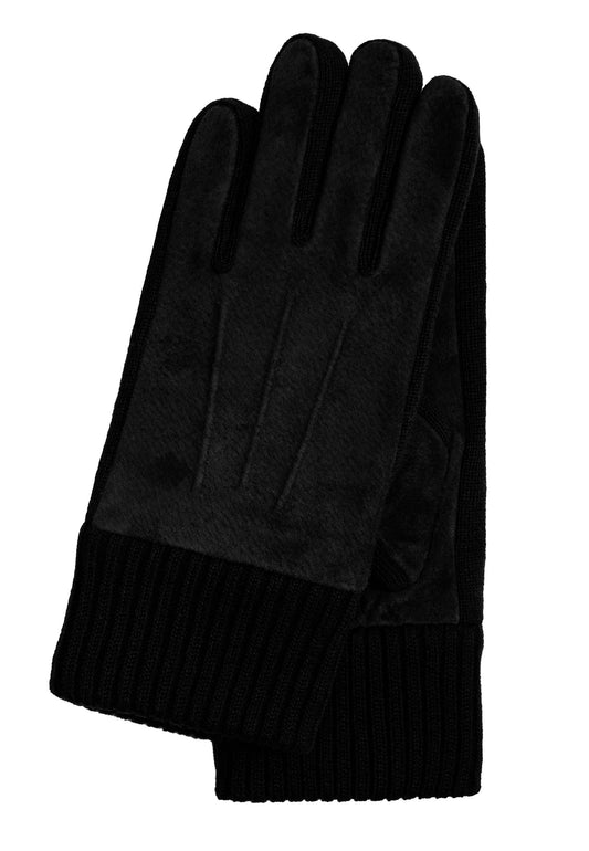 Lederhandschuhe Herren in Schwarz mit Stickbund - leder-accessoires.com
