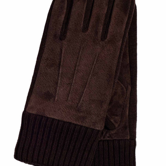 Lederhandschuhe Herren in Braun mit Strickbund - leder-accessoires.com