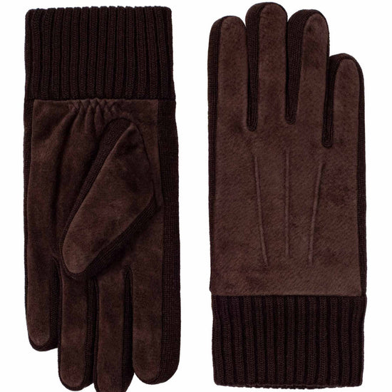 Lederhandschuhe Herren in Braun mit Strickbund - leder-accessoires.com