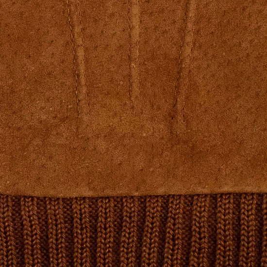 Lederhandschuhe Herren in Cognac mit Strickbund - leder-accessoires.com