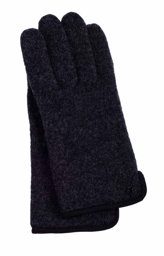 Walkstrickhandschuhe Damen in Grau Melange aus 100% Schurwolle