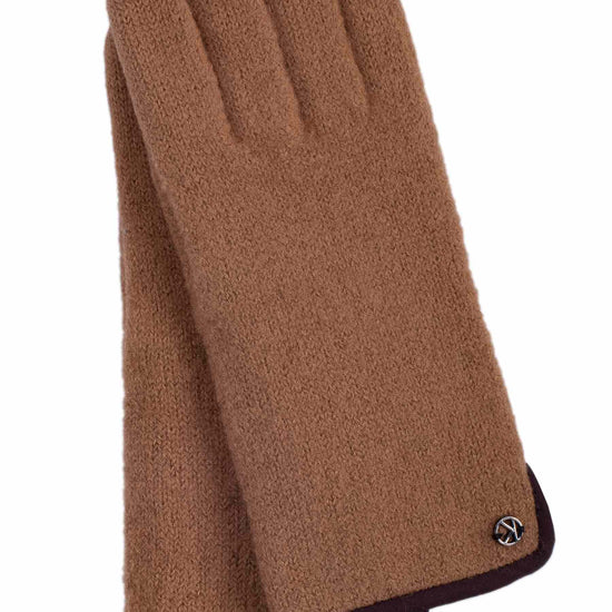 Walkstrickhandschuhe Damen in Sand|Beige aus 100% Schurwolle - leder-accessoires.com