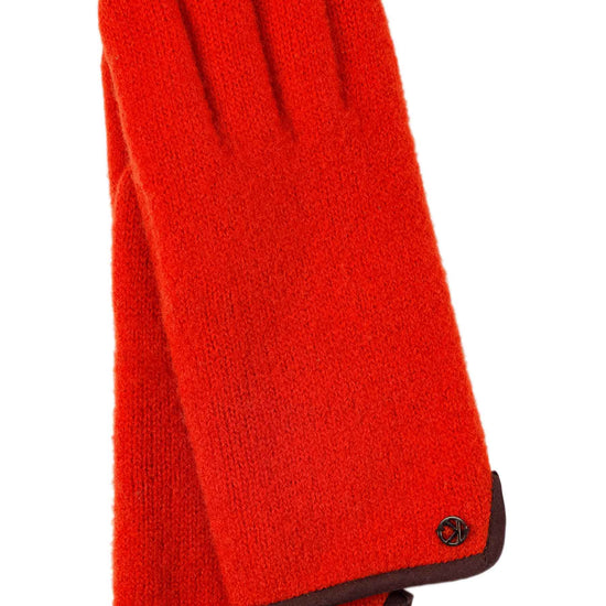 Walkstrickhandschuhe Damen in Orange aus 100% Schurwolle - leder-accessoires.com