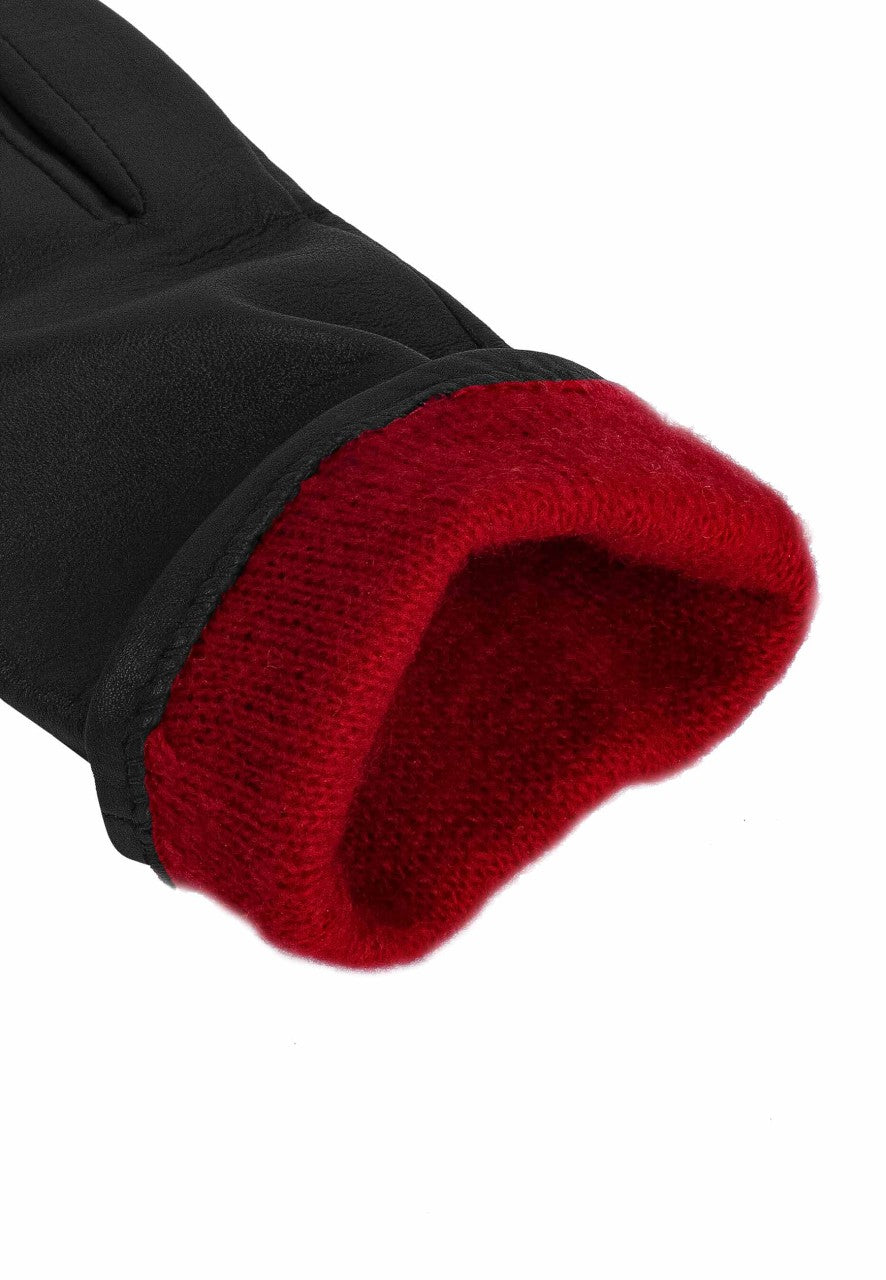 Handschuhe Damen in Schwarz aus Lammleder