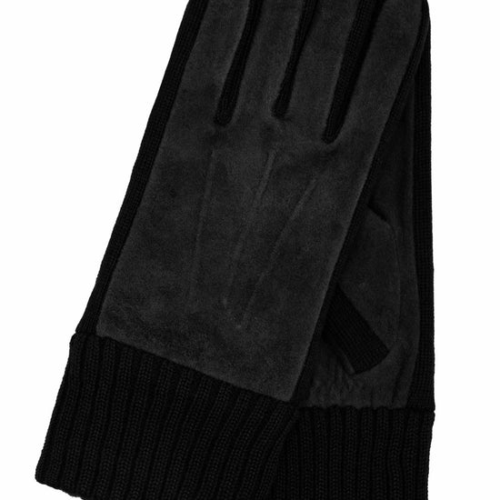 Lederhandschuhe Damen in Schwarz mit Strickbund - leder-accessoires.com