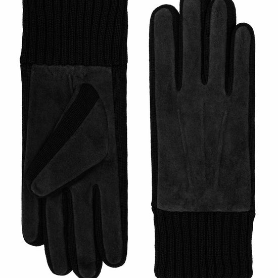 Lederhandschuhe Damen in Schwarz mit Strickbund - leder-accessoires.com