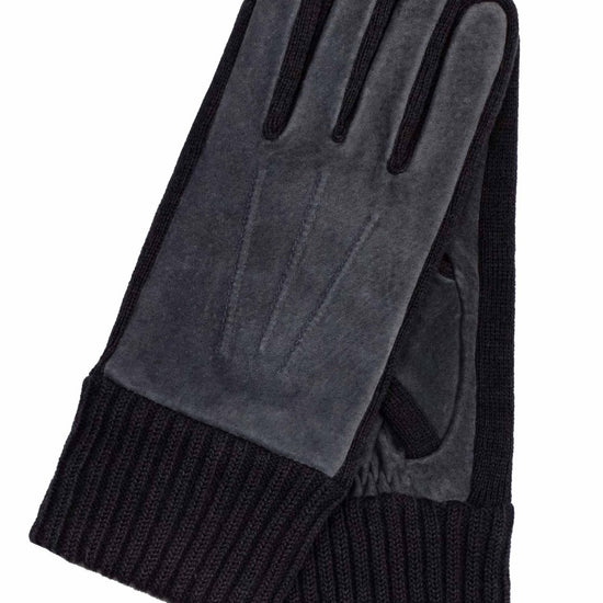 Lederhandschuhe Damen in Grau mit Strickbund - leder-accessoires.com