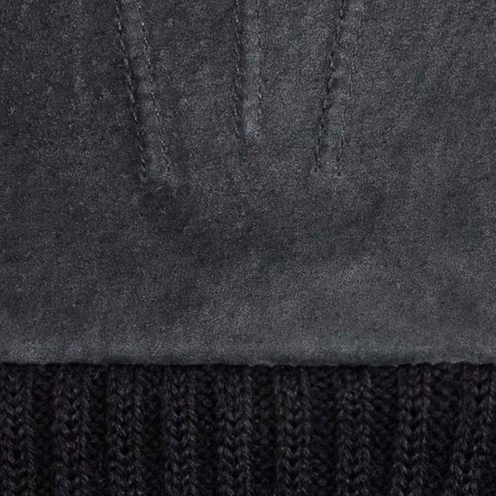 Lederhandschuhe Damen in Grau mit Strickbund - leder-accessoires.com