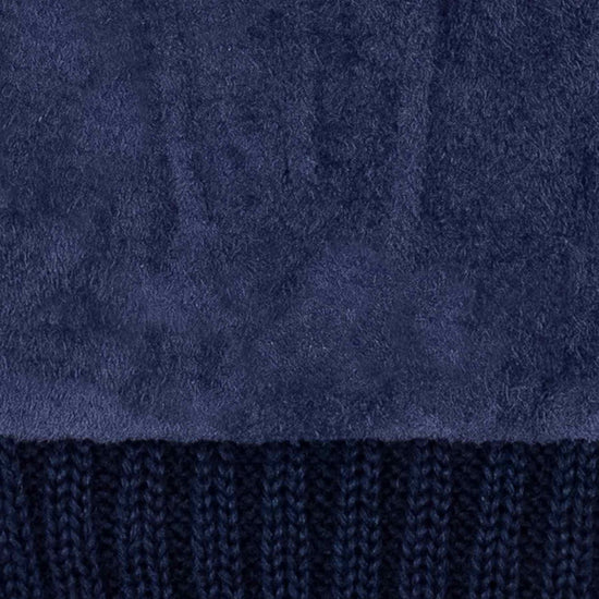 Lederhandschuhe Damen in Blau mit Strickbund - leder-accessoires.com