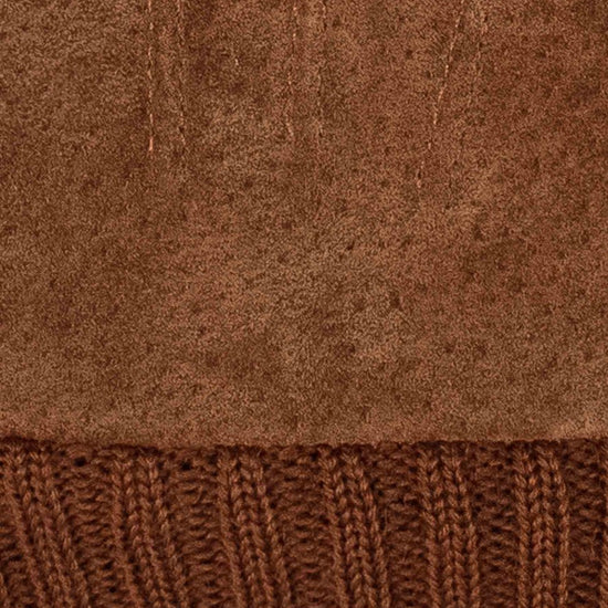 Lederhandschuhe Damen in Cognac mit Strickbund - leder-accessoires.com