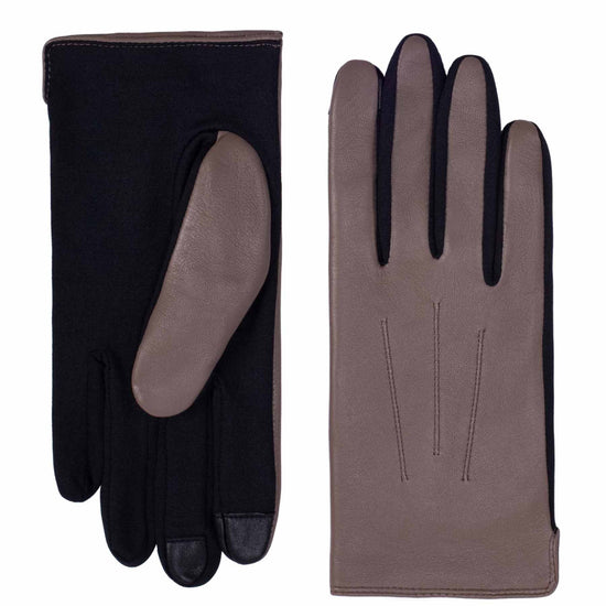 Lederhandschuhe Damen in Taupe mit Touch-Funktion und Stretch - leder-accessoires.com