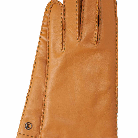 Lederhandschuhe in Gelb mit dunkler Ziernaht - leder-accessoires.com