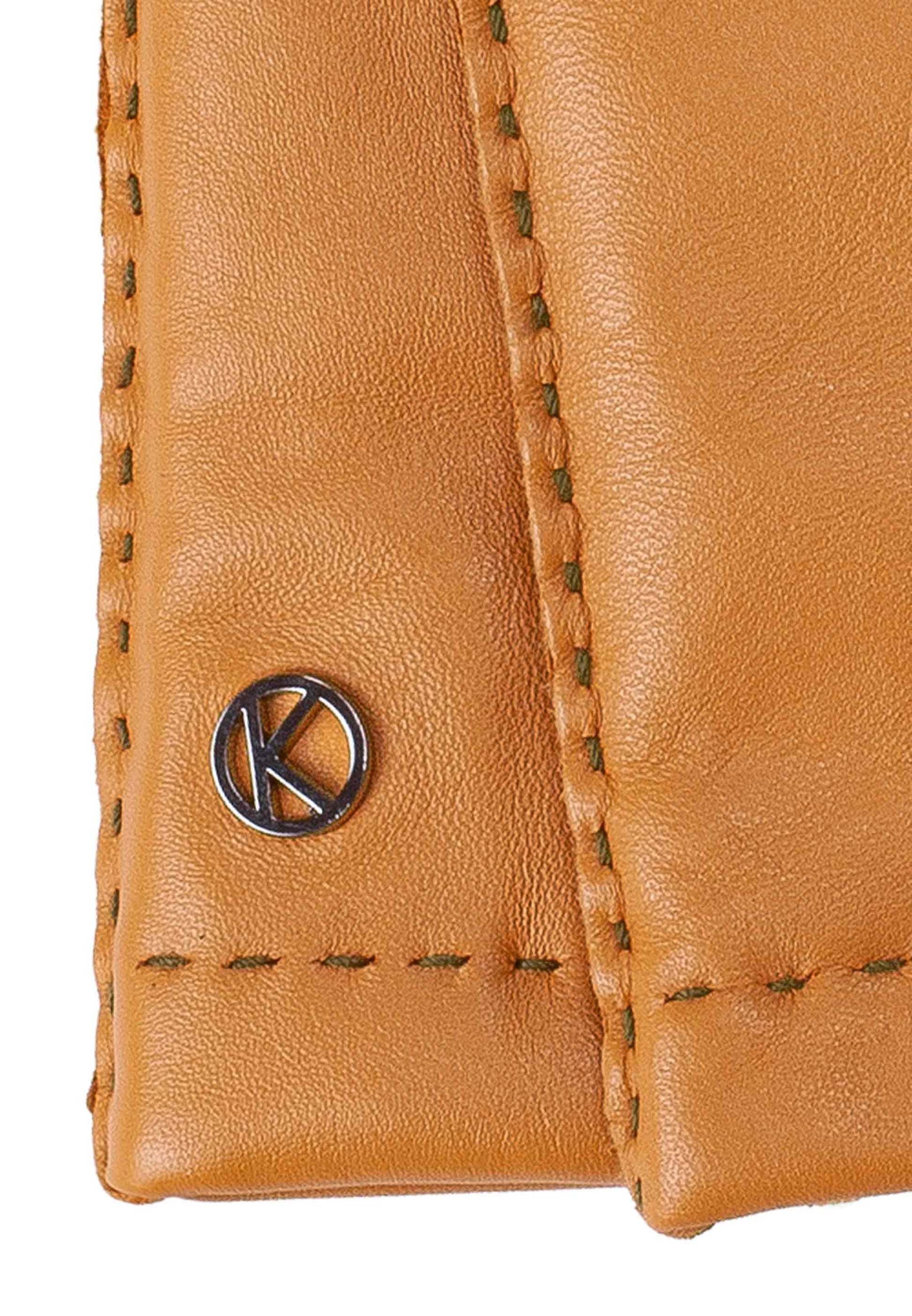 Lederhandschuhe in Gelb mit dunkler Ziernaht - leder-accessoires.com