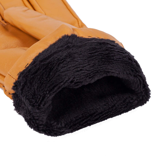 Lederhandschuhe in Gelb mit dunkler Ziernaht - leder-accessoires.com