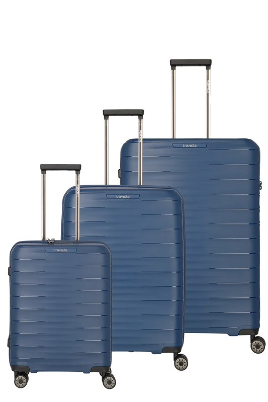 Mooby Trolley Set 3-teilig in Marine mit 4-Rad aus Polypropylen - leder-accessoires.com