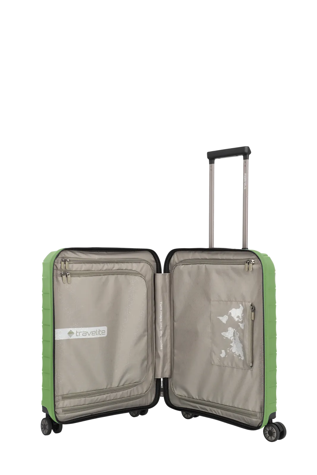 Mooby Trolley S in Grün mit 4-Rad und Erweiterung - leder-accessoires.com