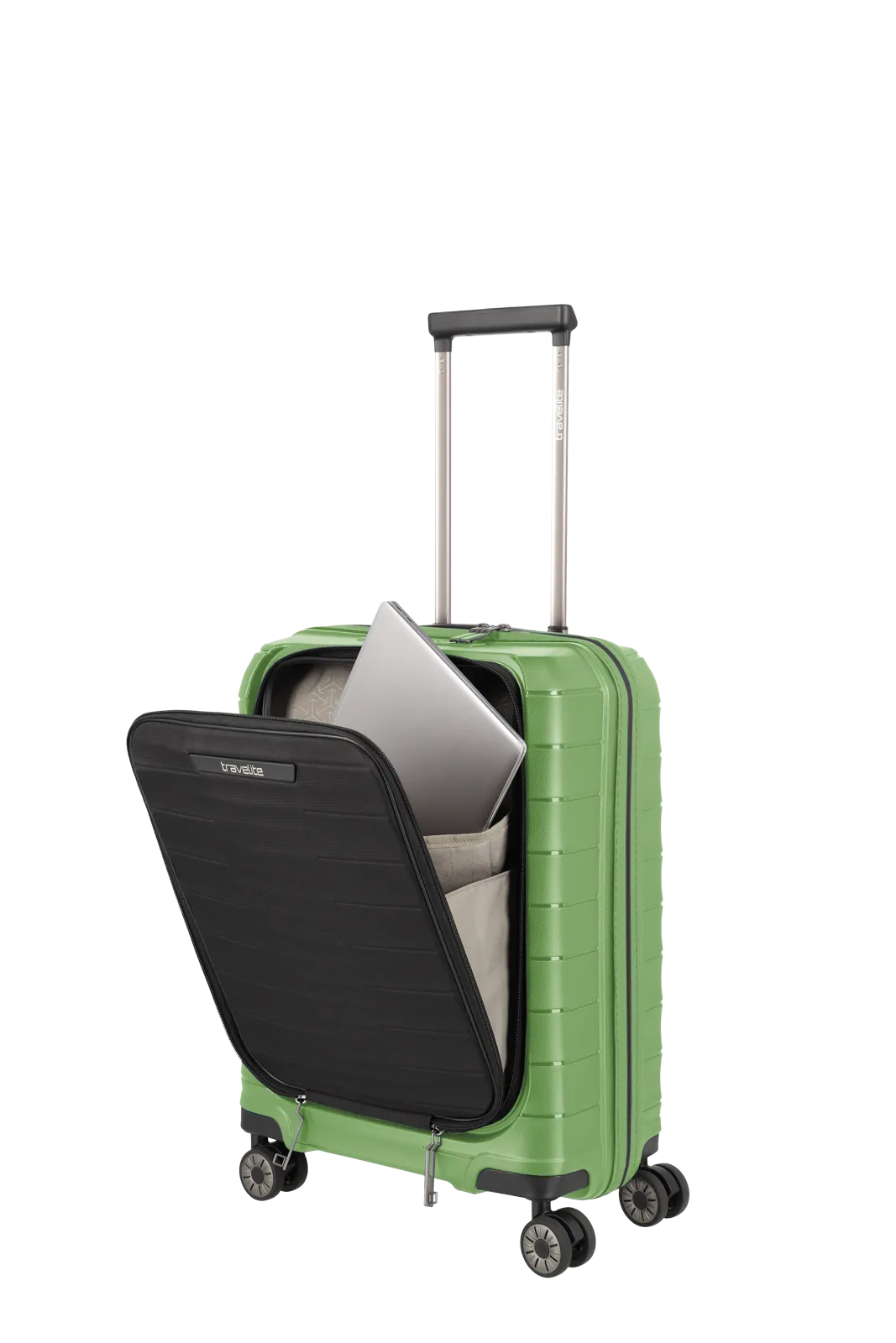 Mooby Trolley S in Grün mit 4-Rad und Erweiterung - leder-accessoires.com